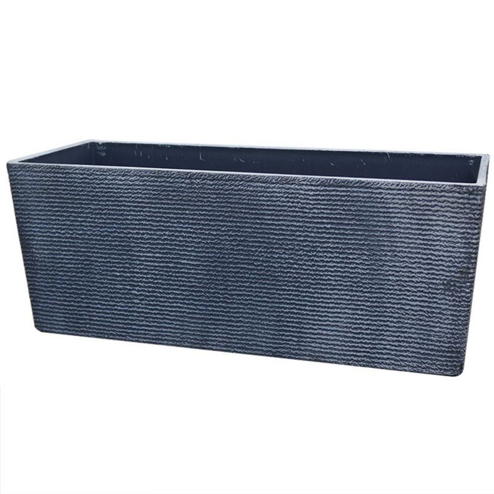 대형 화분 야외 텃밭 상자 발코니 안뜰 꽃 직사각형 70x25x25cm 흰색 플라스틱 하단에 구멍이 있습니다 - 상품 이미지