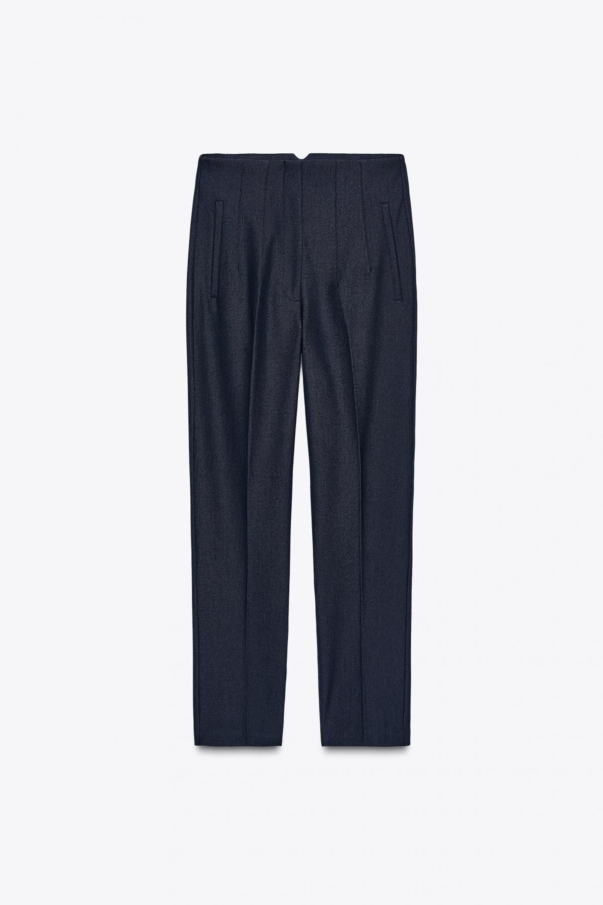 자라 테크니컬 하이웨이스트 슬림 팬츠 1478/631 NAVY BLUE - 상세 이미지 5