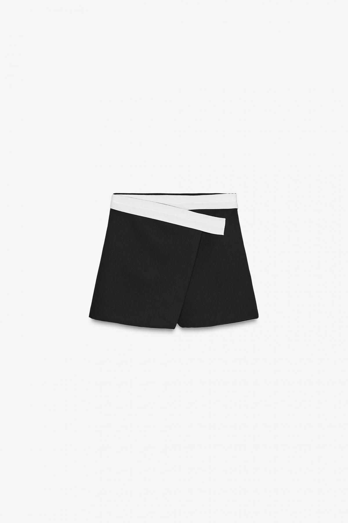 자라 테크니컬 배색 랩 스커트 팬츠 1165/223 BLACK - 메인 이미지