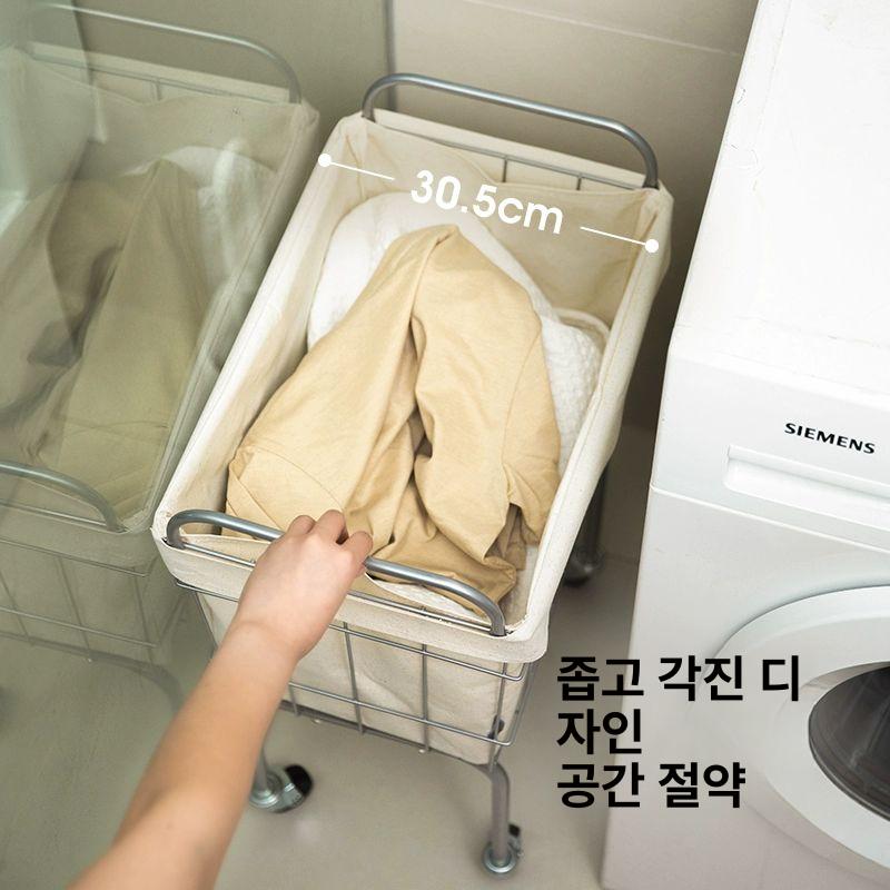 접이식 세탁 바구니 철제 다용도 이동식 10kg 38L 48x너비 - 상세 이미지 2