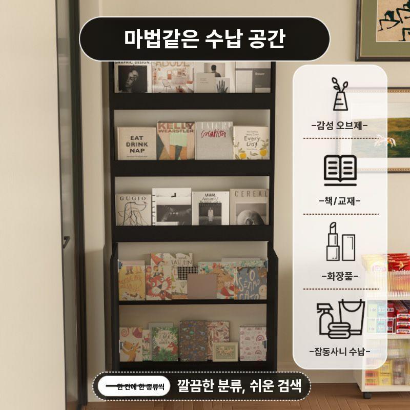 문뒤 얇은 수납장 벽면 슬림 틈새장 폭좁은 다용도 선반 A / 화이트 60cm