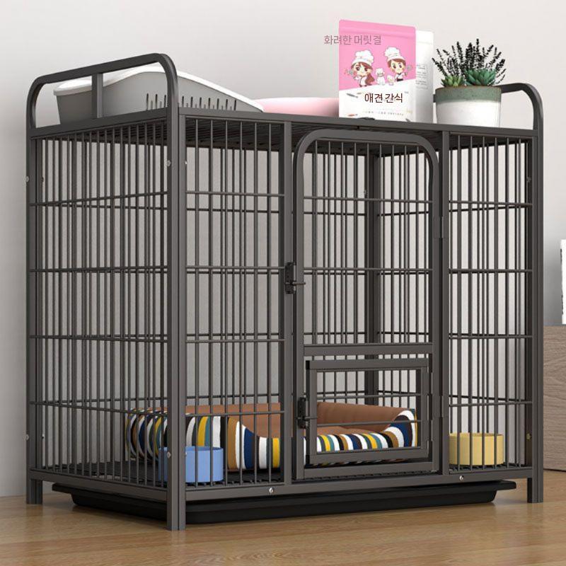 강아지 철창 펜스 울타리 휀스 철장 반려견 케이지 동물 72 x 48 x 72cm 사각 튜 블랙 - 상세 이미지 4