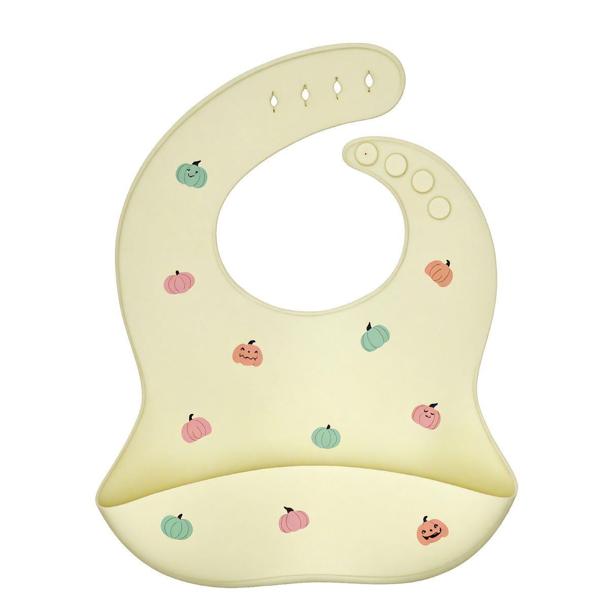 리틀그립 프리미엄 올 실리콘 턱받이 크림호박