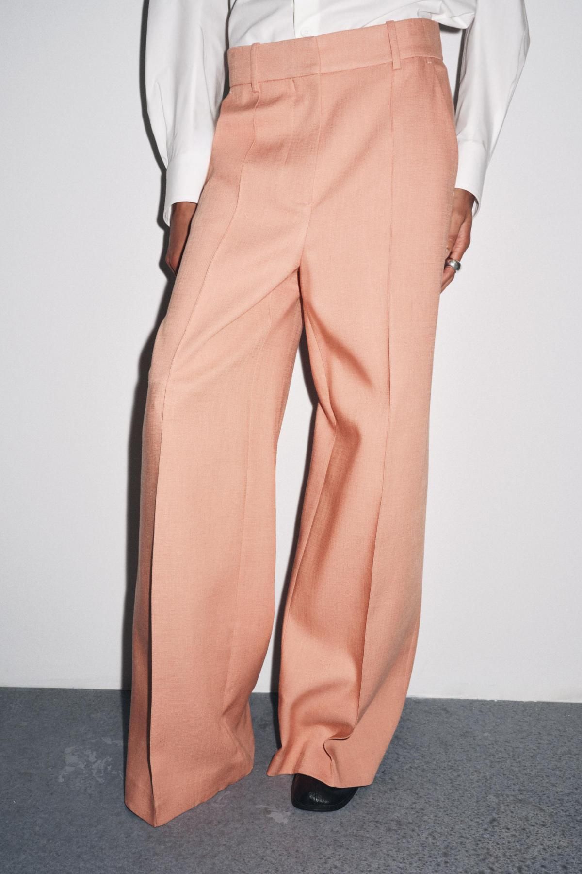 자라 미니멀 비스코스 블렌드 와이드 팬츠 8428/751 PASTEL PINK - 메인 이미지
