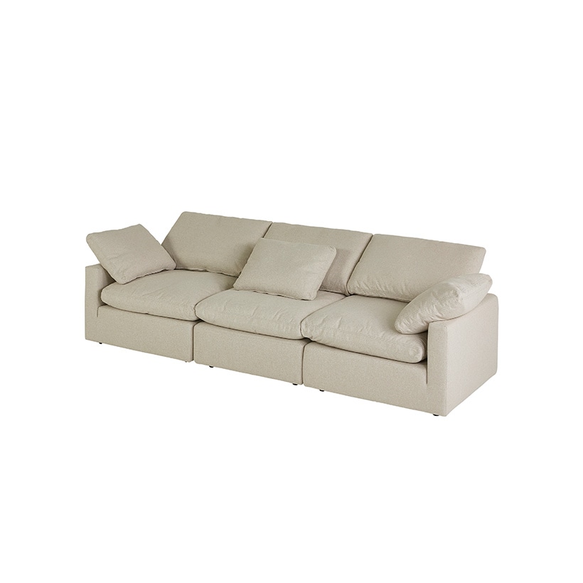 까사미아 캄포 구스30 슬림 소파 스툴미포함, 아이보리, 4인용