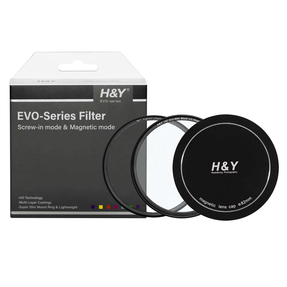 HNY HD EVO 블랙미스트 1/2 마그네틱필터 렌즈캡 세트 82mm - 상품 이미지