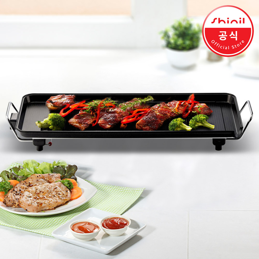 신일 국산 와이드 전기그릴 그릴팬 가정용 특대형 명절 고기불판 전부침기