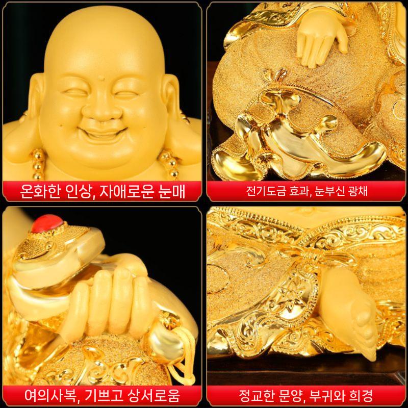 포대화상 부처님 달마 가정 불상 조각상 부처상 공예품 18   희망적인 축복 나뭇결 색상 - 상세 이미지 4