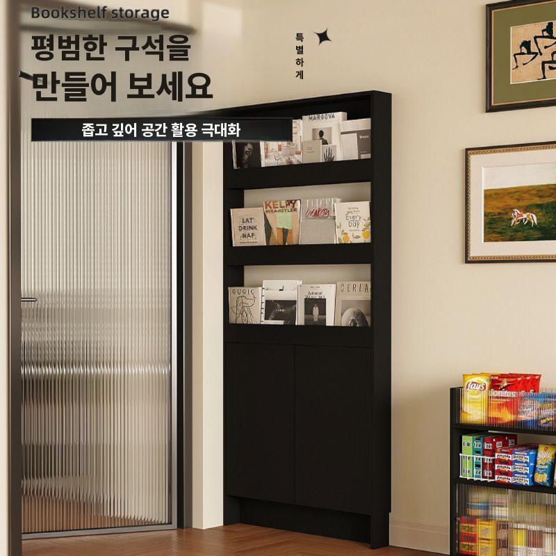 문뒤 얇은 수납장 벽면 슬림 틈새장 폭좁은 다용도 선반 A / 화이트 60cm