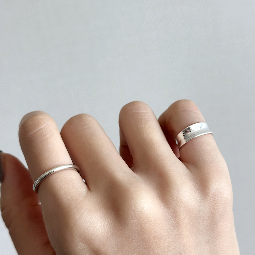 silver925 심플 볼드 애끼 반지 실버925 사이즈 조절 마디반지 너클링 이미지 7