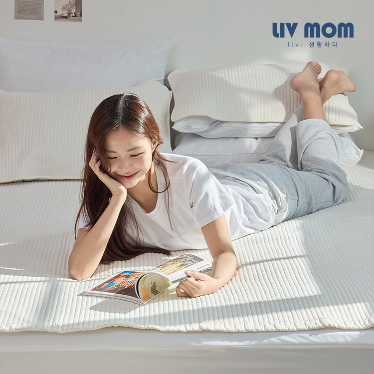 [1+1/총2장]리브맘 교체하기 편리한 밴딩형 베개커버 순면 피그먼트 커버 40x60 이미지 7
