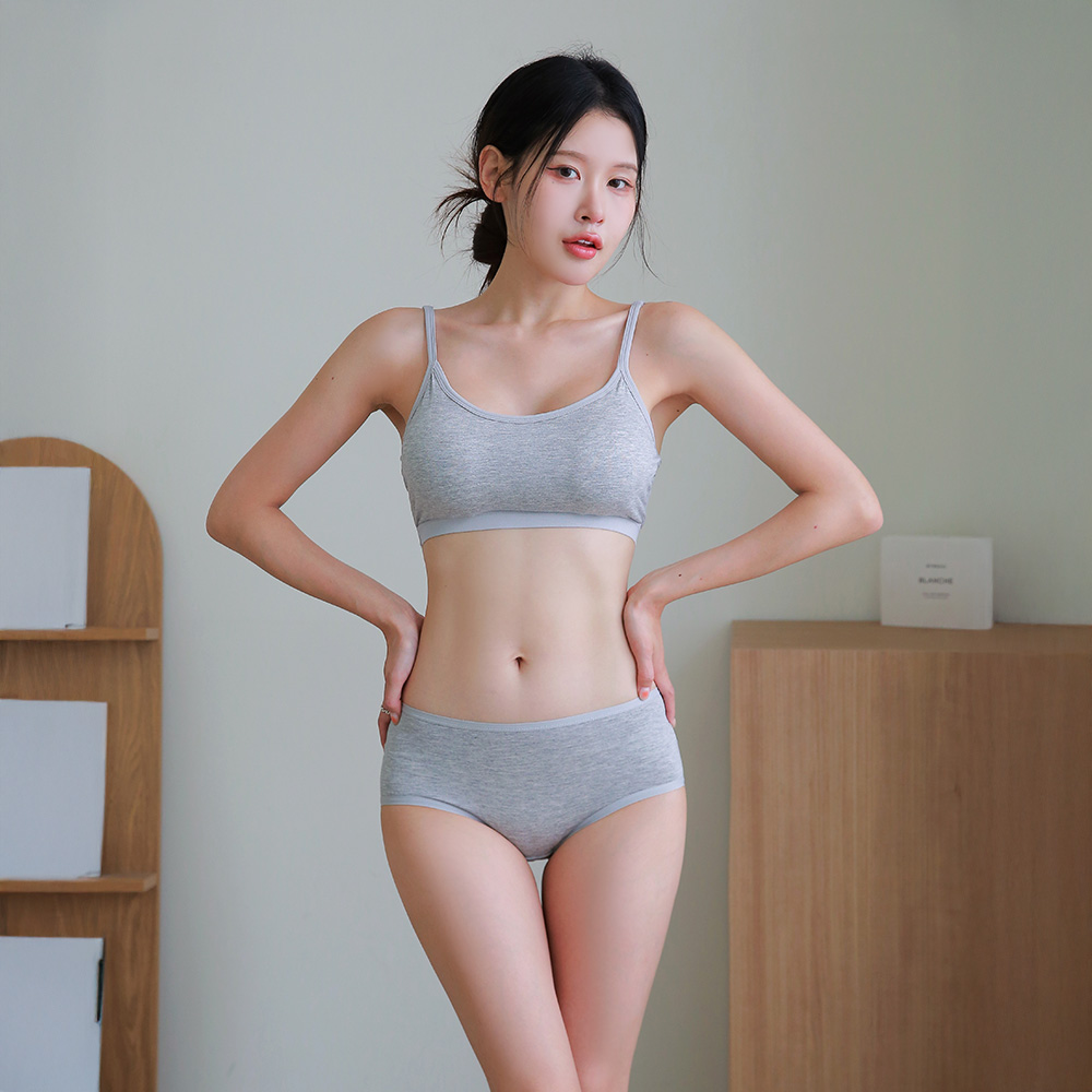 DDO 여성 속옷세트 편한 노와이어 여자 언더웨어 심리스 브라팬티세트 그레이, 90, 1장 - 상세 이미지 2