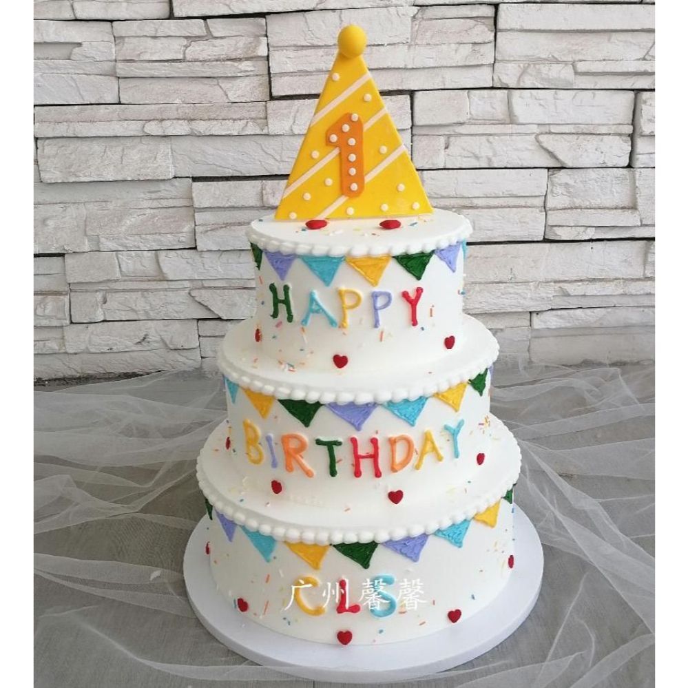 생일파티 케이크 모형 3단 웨딩 기념일 촬영소품 스튜디오 장식품 대형 가짜 색상 01 10+8+6인치(9cm) - 상품 이미지