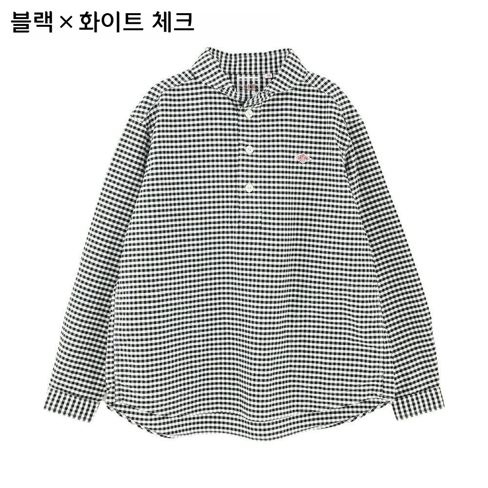 단톤 옥스포드 라운드카라 체크/스트라이프 셔츠 DT-B0281OXP 34 블랙/화이트체크 - 상세 이미지 2