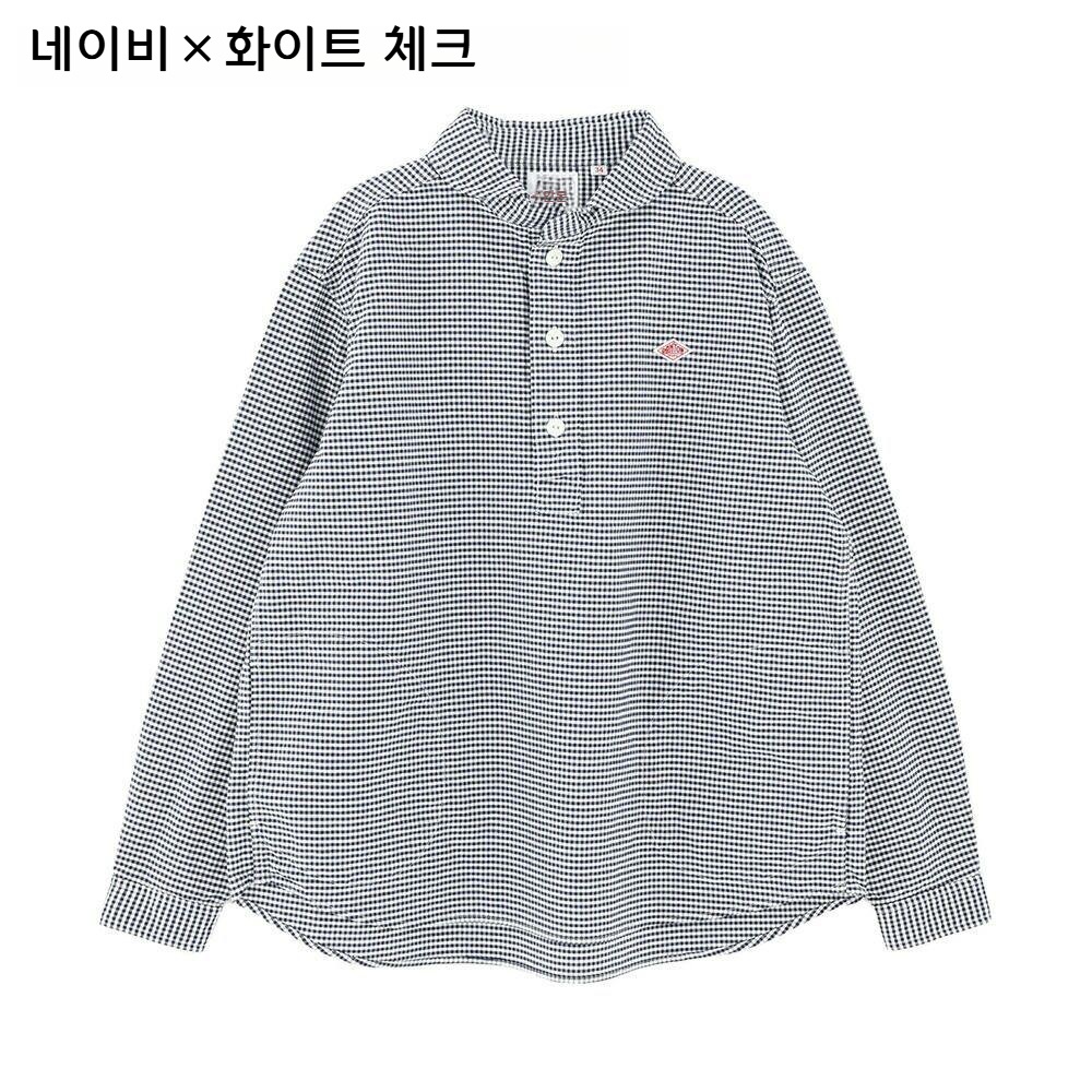 단톤 옥스포드 라운드카라 체크/스트라이프 셔츠 DT-B0281OXP 34 블랙/화이트체크 - 상세 이미지 3