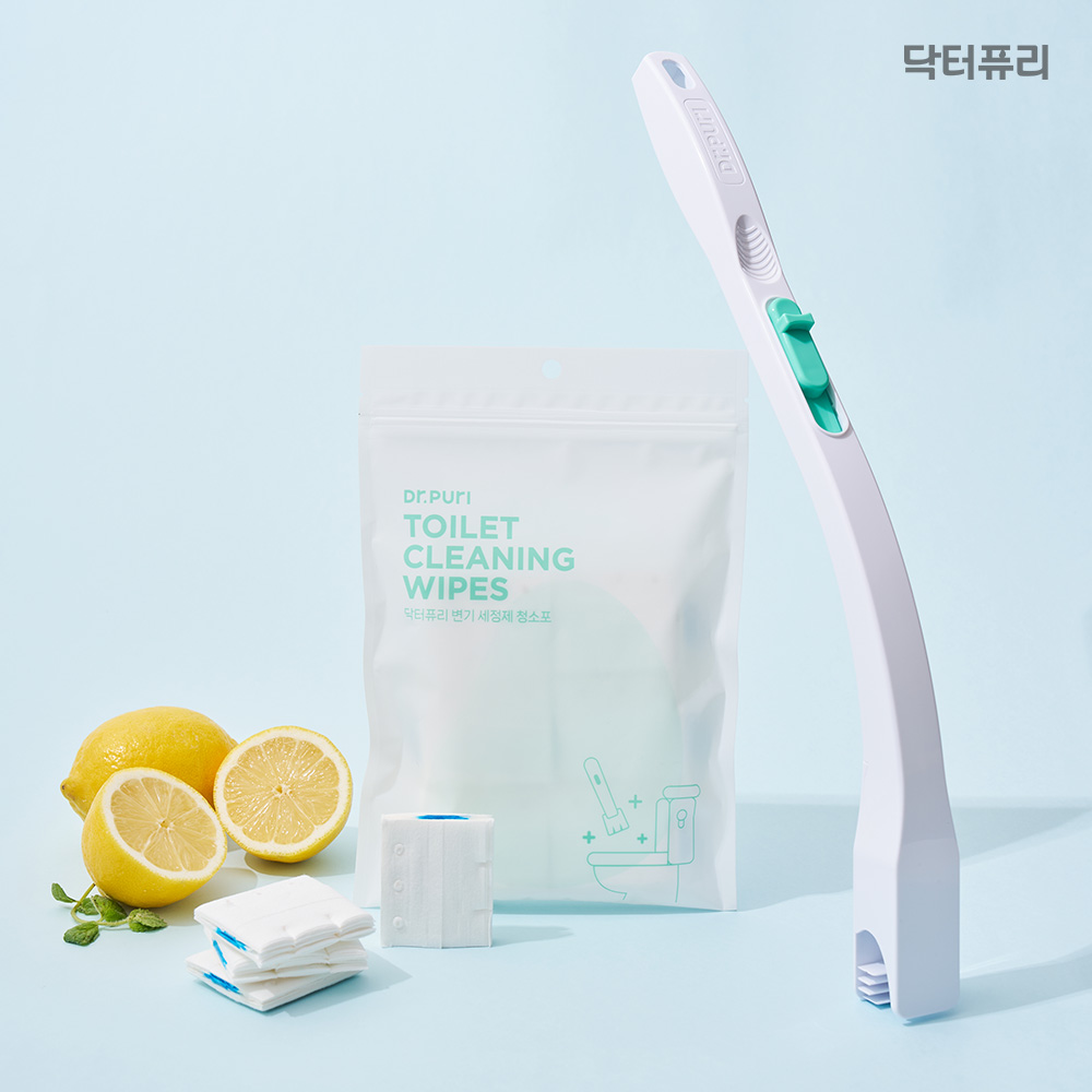 New 닥터퓨리 간편청소 변기세정제 스틱+청소포 12개입 포함 변기클리너스틱