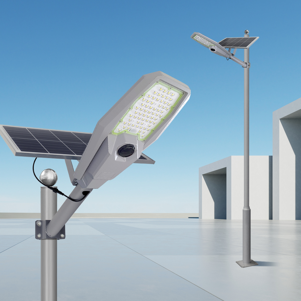 태양광 센스등 가로등 태양열 공원 조명등 LED 전등 볼라드 조명 외등 600W 기둥4M - 메인 이미지