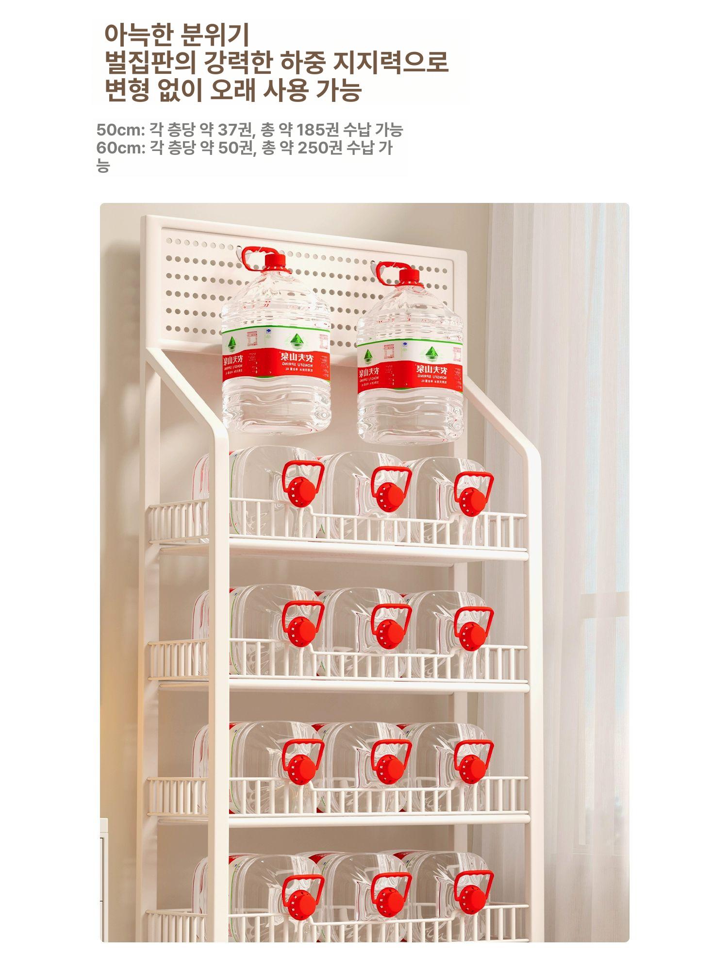 진열대 편의점 미니팬트리 펜트리 수납대 철제선반 경사형 선반 화이트 50cm 2단 A - 상세 이미지 4