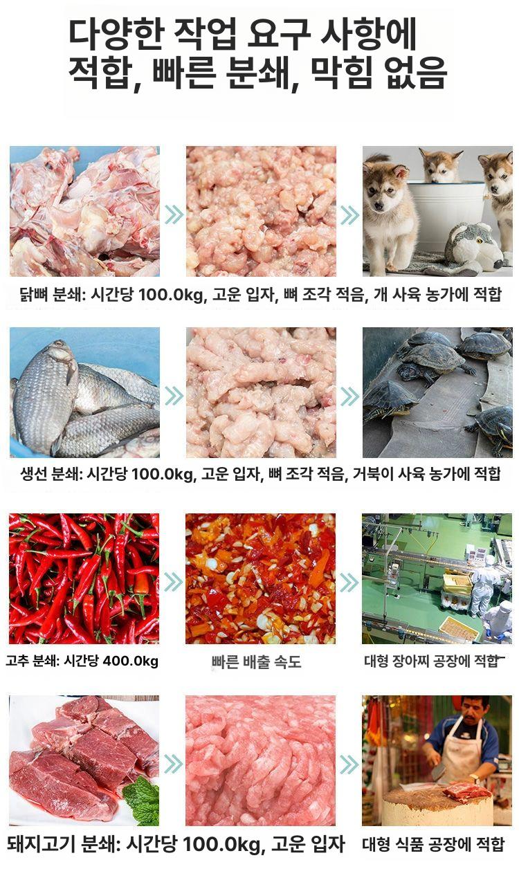 고기 분쇄기 파쇄기 가정용 절단기 상업용 오리뼈 다지기 추천더블베어링내구성모델 32형 구리 - 상세 이미지 4