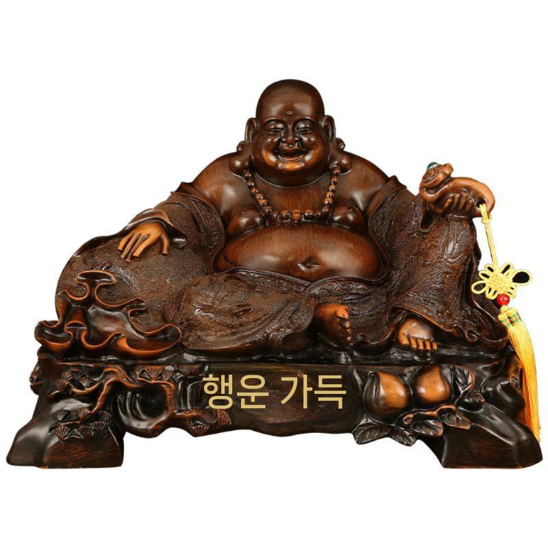 포대화상 부처님 달마 가정 불상 조각상 부처상 공예품 18   희망적인 축복 나뭇결 색상 - 상세 이미지 3