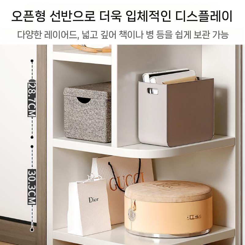 책장 북타워 회전 원형 스탠드 코너 수납장 책꽂이 3개의 층 - 40cm 온난한 백색 조립식 - 상세 이미지 4