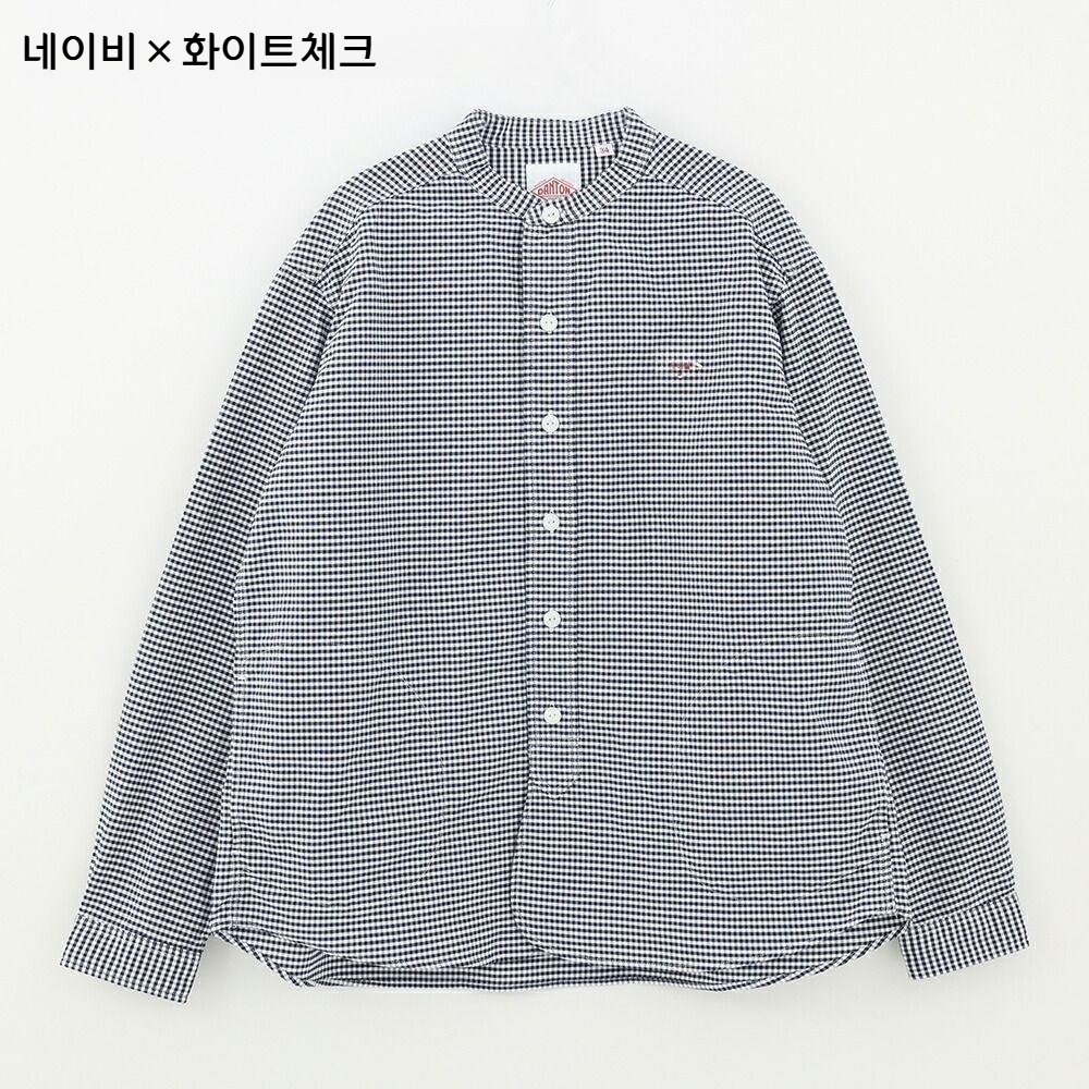 단톤 여성 옥스포드 밴드카라 긴팔셔츠 25FW DT-B0279OXP 36 블랙/에크루 - 상세 이미지 3