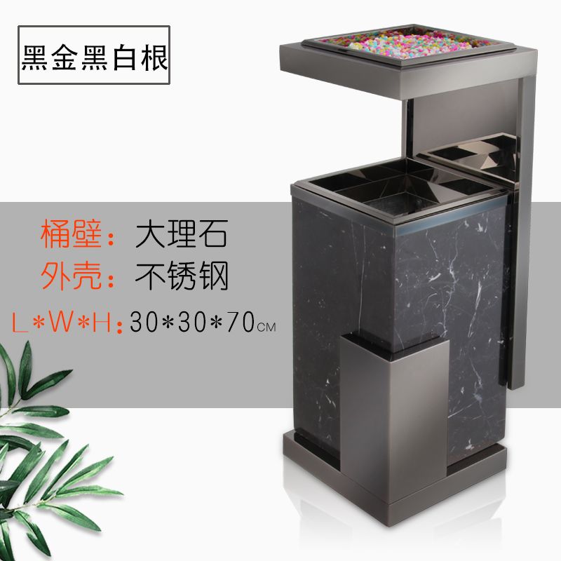 업소용 재떨이 호텔 재털이 보관통 실버블랙 A타입 쓰레기통 - 상세 이미지 3