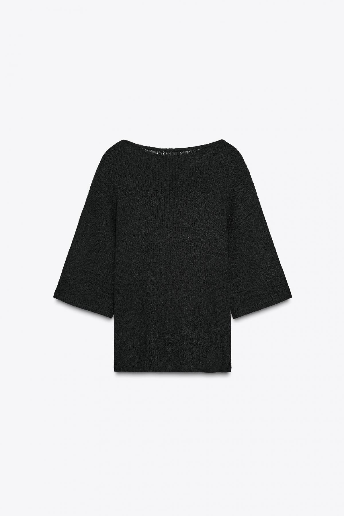 자라 컷아웃 라운드넥 니트 케이프 탑 8779/628 BLACK - 상세 이미지 5
