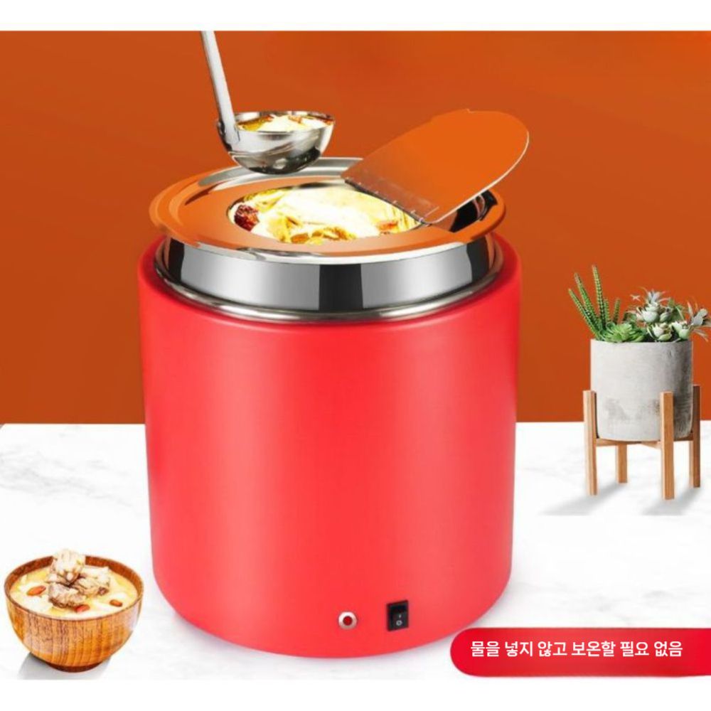 대형 보온통 국통 스프 죽 뷔페 업소용 10L 스테인레스 단열 워머 보온 10L 블랙 드라이 따뜻한 수프 냄비 - 상세 이미지 3