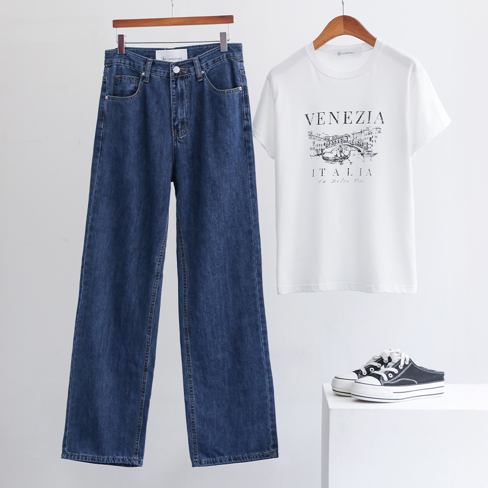 팔레스 사계절 난스판 스트레이트 일자핏 시즌리스 데님 팬츠 - 상세 이미지 3