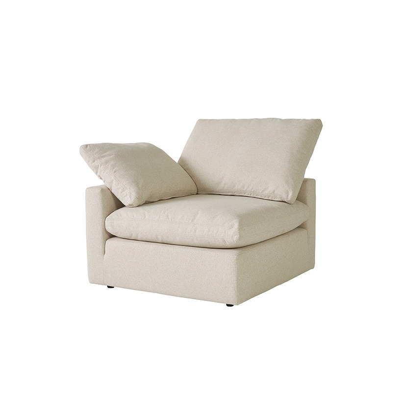 까사미아 캄포 구스30 슬림 소파 스툴미포함, 아이보리, 3인용