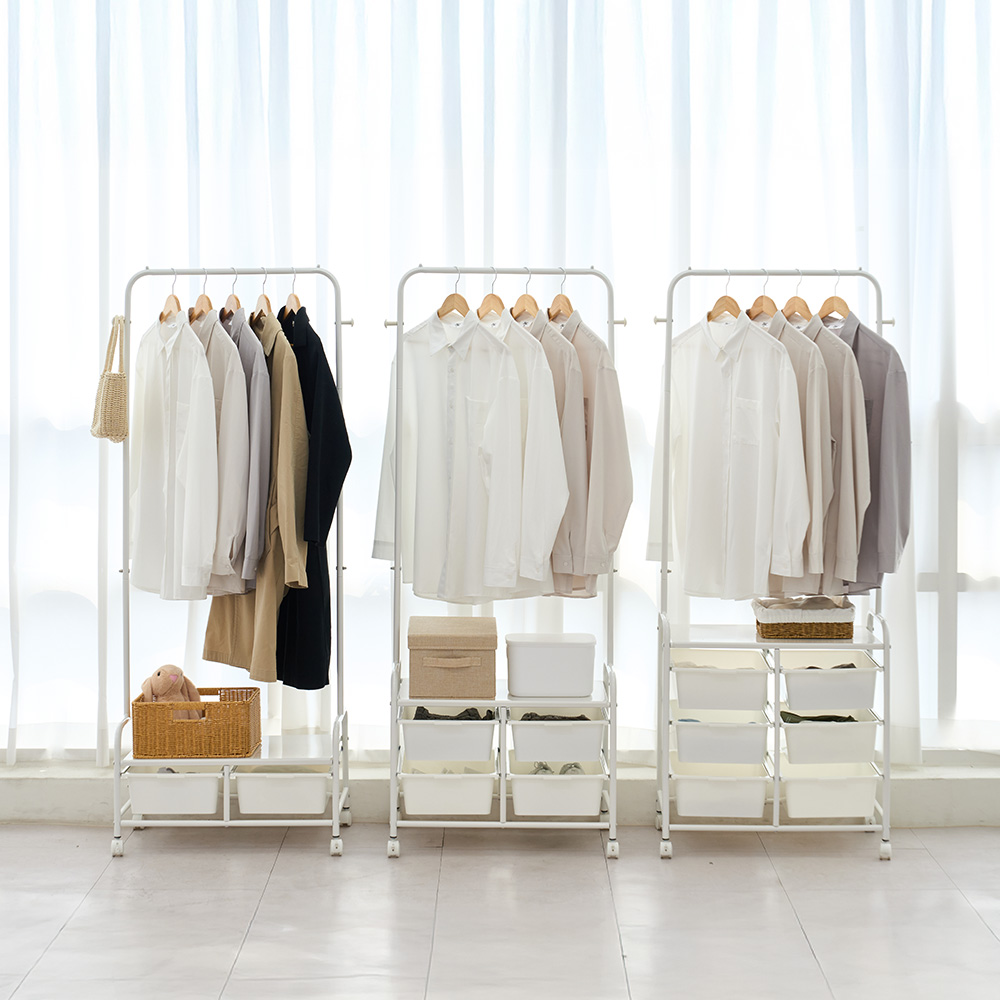 무베즈 서랍형 이동식행거 2단 드레스룸 스탠드 옷걸이 행거