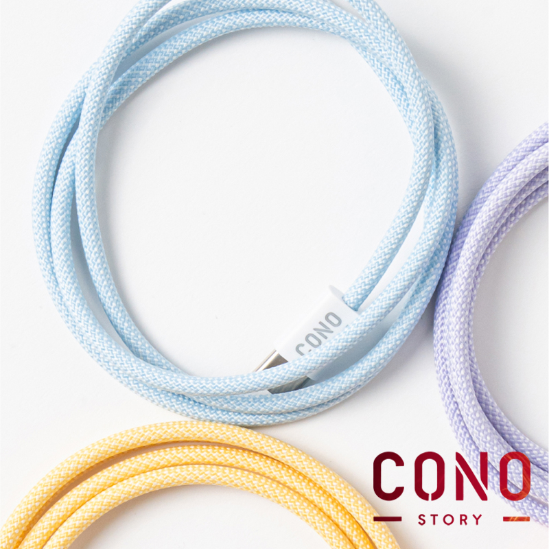 코노(CONO) 우븐 패브릭 CtoC / C to 8핀 라이트닝 1m 고속충전케이블 - 상세 이미지 2