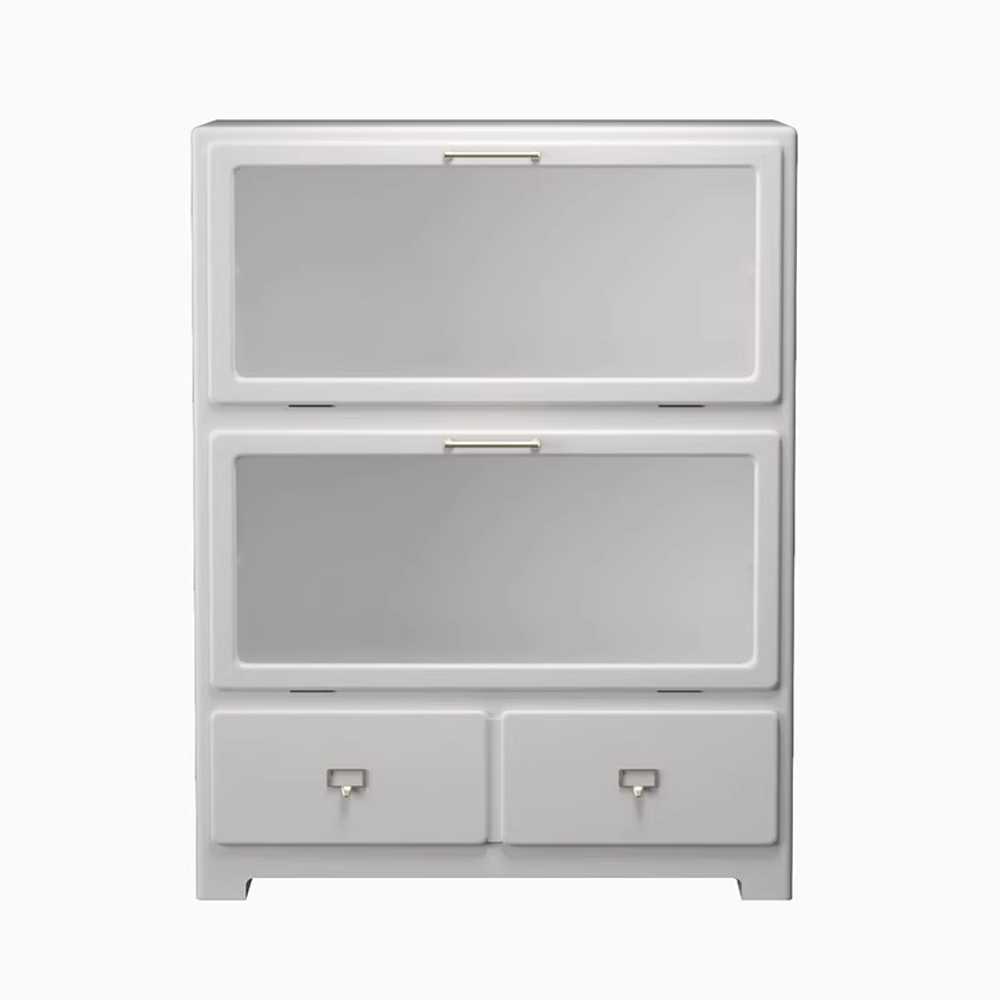 예쁜 서랍장 수납장 와이드 안방 드레스룸 공간 정리 2단 엘로우 /76x38x96cm 이미지 6