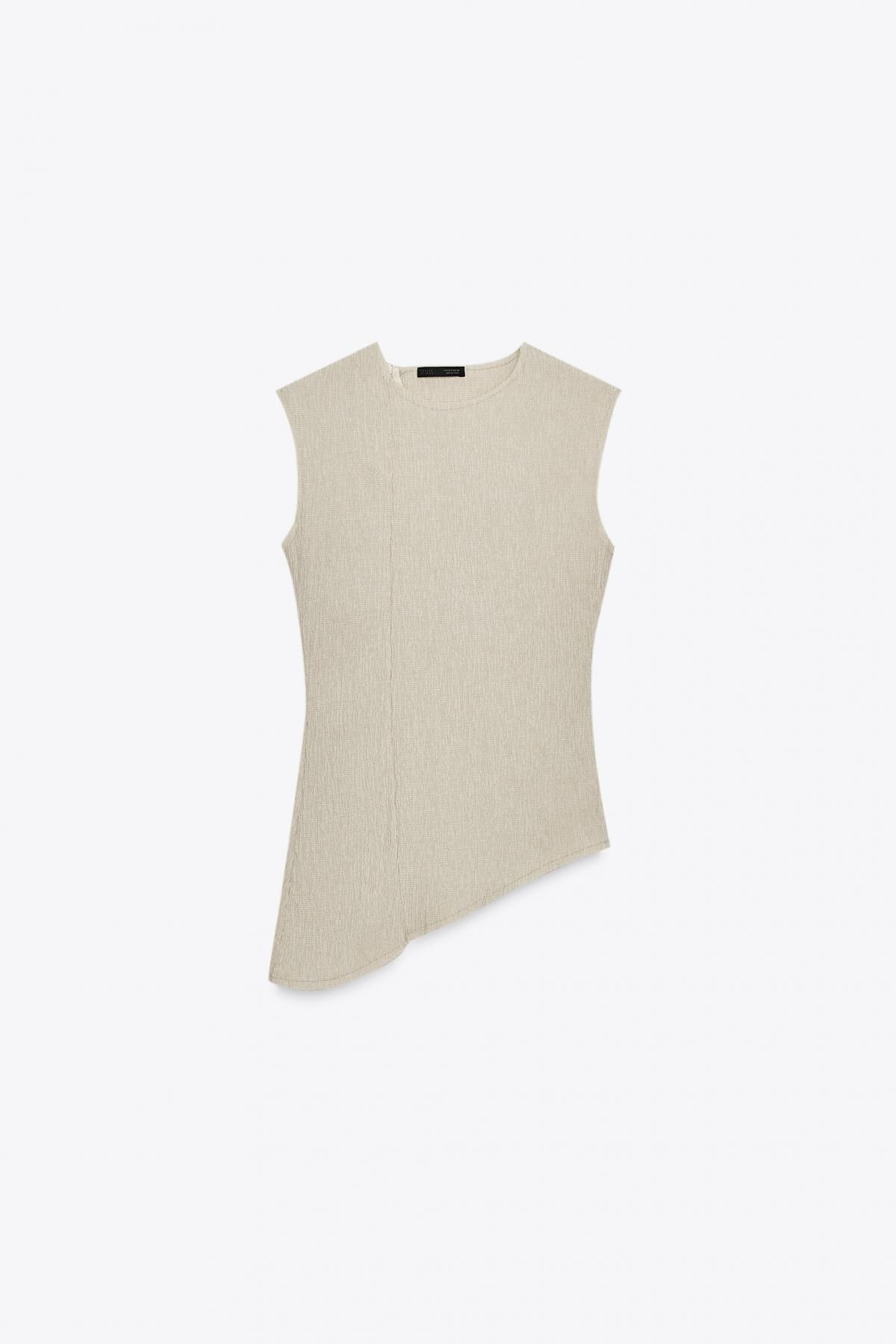 자라 텍스처 언밸런스 민소매 탑 5039/819 SEA GREEN - 메인 이미지