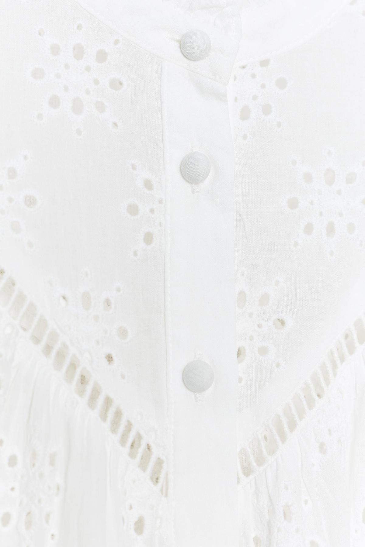 자라 로맨틱 레이스컷 아플리케 긴팔 블라우스 8741/230 WHITE 이미지 7