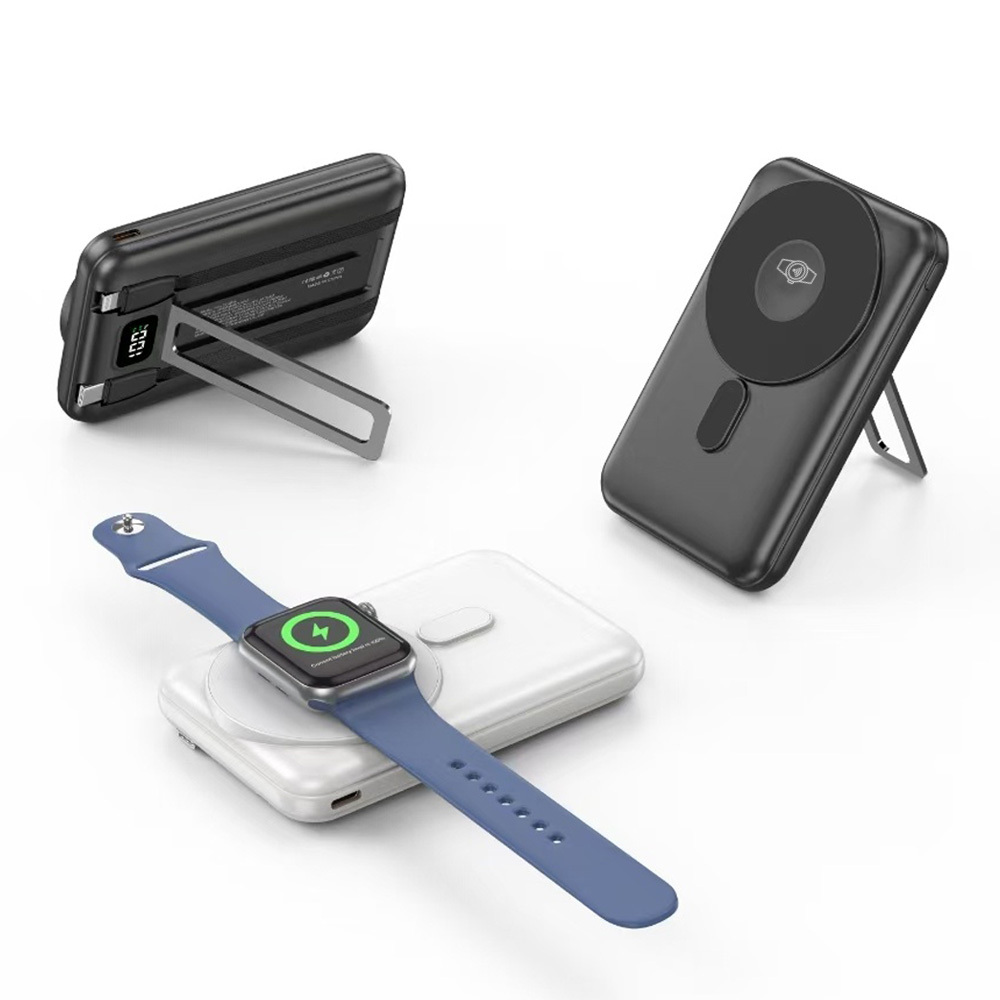 맥세이프 일체형 보조배터리 갤럭시 아이폰 워치 미니 10000mAh 8핀 C타입 거치대