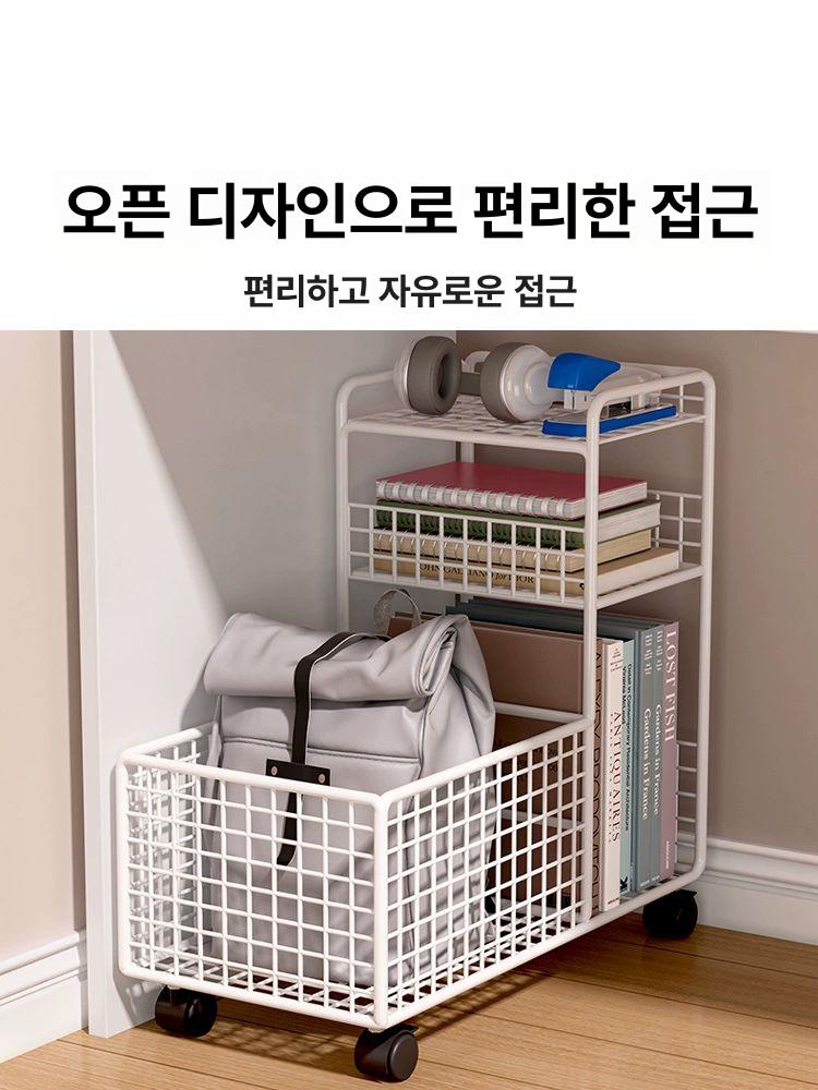 책상밑수납 서류 선반 정리 책상밑보관함 책장 밑 보관함 화이트 3층-대형 - 상세 이미지 3