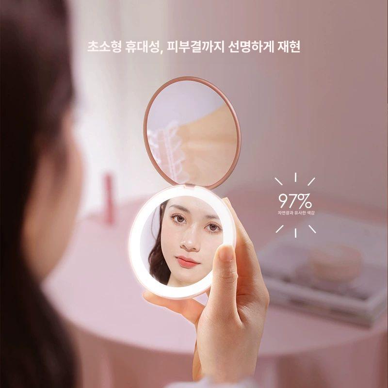 자외선 차단 미러 거울용 필터 뷰티거울 LED 화장거울 화이트 건전지형 2배 - 상세 이미지 5