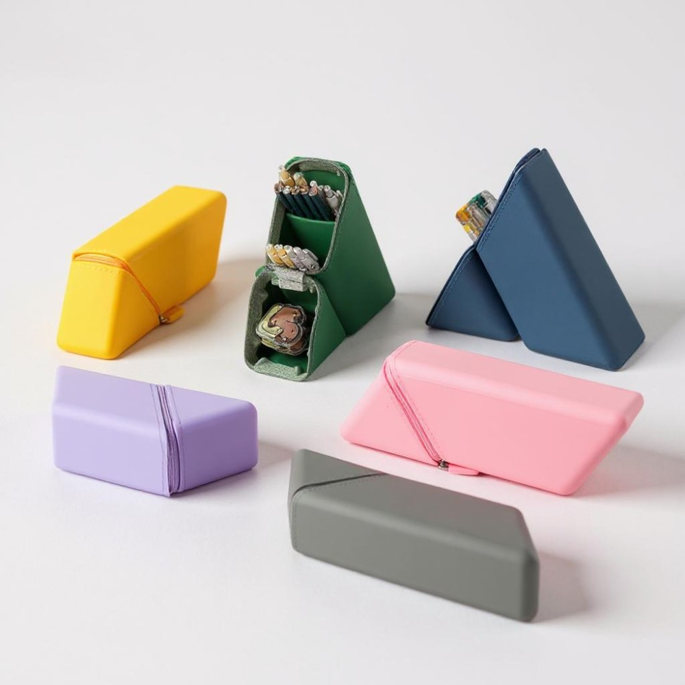 실리콘 필통 스탠드형 파우치 60도 각도 카쿠 스탠딩 스타 펜케이스 초등학생 중학생 고등학생 제품 이미지