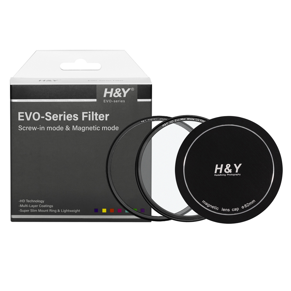 HNY HD EVO 화이트미스트 1/2 마그네틱필터 렌즈캡 세트 82mm - 상품 이미지