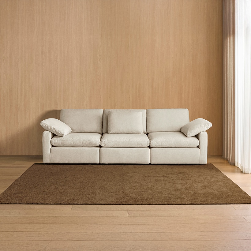 까사미아 캄포 구스30 슬림 소파 스툴미포함, 아이보리, 4인용