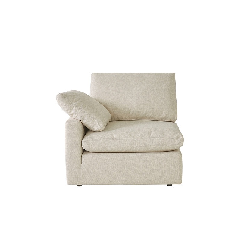 까사미아 캄포 구스30 슬림 소파 스툴미포함, 아이보리, 3인용