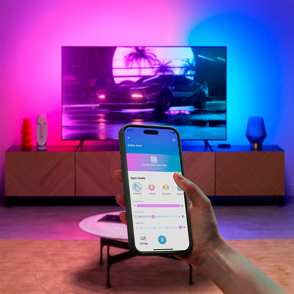 필립스 위즈 TV용 LED 라이트스트립 줄조명 간접조명 싱크박스 55-65 139cm x 컬러