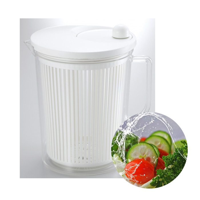 일본 야마켄 손잡이 야채탈수기 2.5L 샐러드 채소 - 상품 이미지