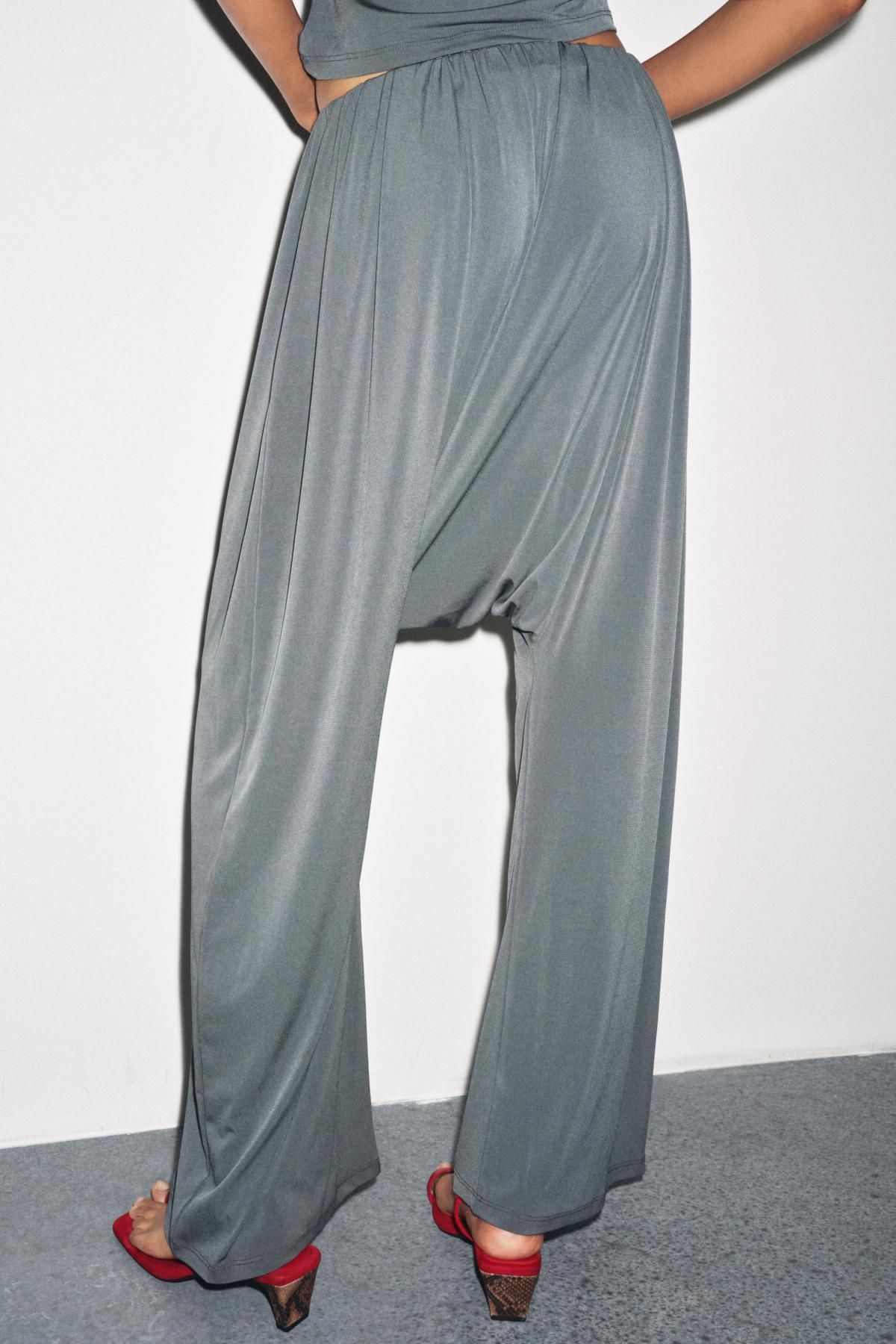 자라 테크니컬 와이드 밴딩 슬랙스 팬츠 5039/309 ANTHRACITE GREY - 상세 이미지 5