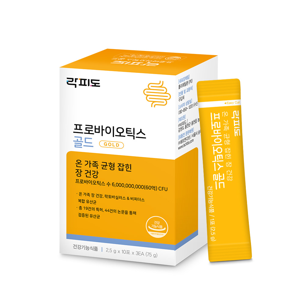 락피도 프로바이오틱스 골드 · 락토바실러스&비피더스 60억 CFU 30포, 1개 - 상세 이미지 3