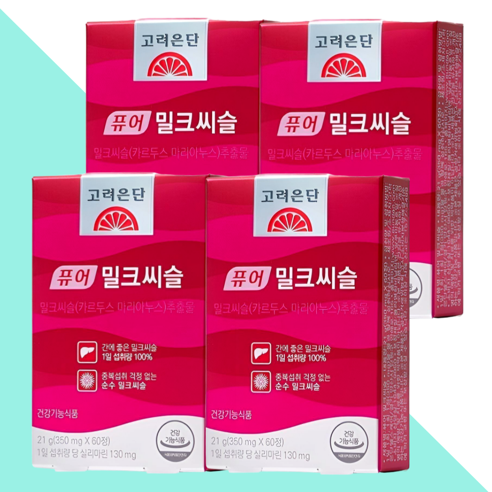 고려은단 퓨어 밀크씨슬 간에좋은영양제 밀크시슬 60정X4개