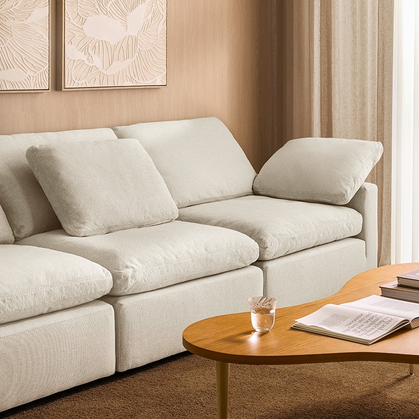 까사미아 캄포 구스30 슬림 모듈 소파 암리스 아이보리