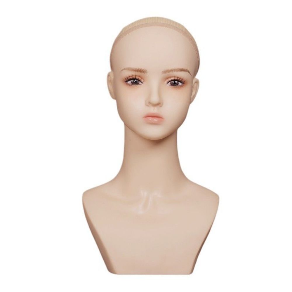 마네킹 촬영 가발 여자 모델 귀걸이 목걸이 얼굴 - 상품 이미지